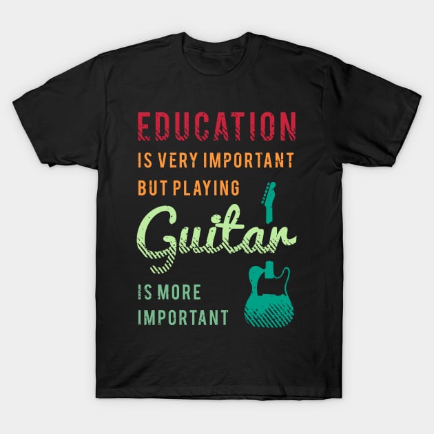 Guitar Tshirt for a Guitarist with String Instrument Images T-Shirt by AlleyField